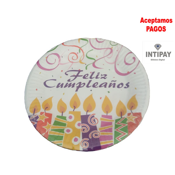 platos de cumpleaños x 10 unid